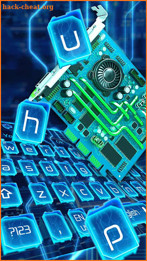 Blue Electric Circuit Keyboard Theme screenshot