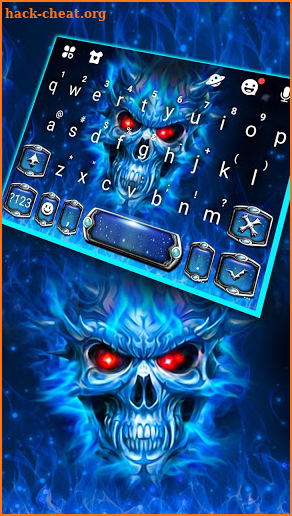 Blue Evil Skull Warrior Keyboard Theme screenshot