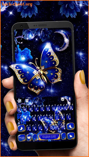 Blue Fancy Butterfly Keyboard Theme screenshot