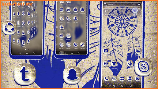 Blue Feather Art Theme screenshot