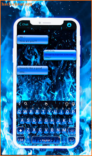 Blue Fire Flaming Keyboard Theme screenshot