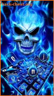 Blue Fire Flaming Skull Keyboard screenshot