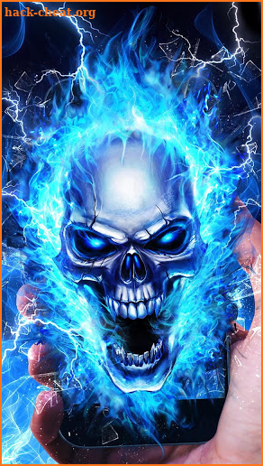 Blue Fire Skull Bone Live Wallpaper screenshot