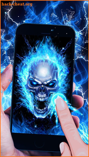 Blue Fire Skull Bone Live Wallpaper screenshot