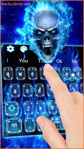 Blue Fire Skull Keyboard Theme screenshot