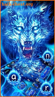 Blue Fire Wolf Keyboard Theme screenshot