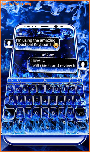 Blue Flame Fire Keyboard Theme screenshot