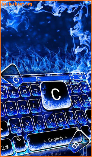 Blue Flame Fire Keyboard Theme screenshot