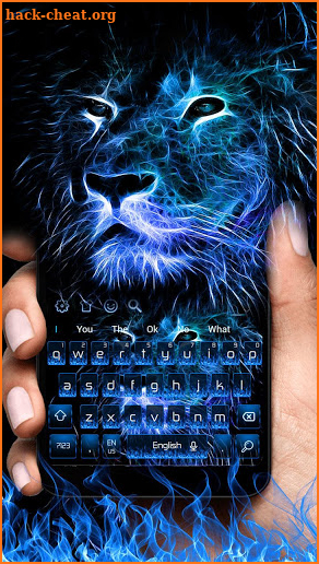 Blue Flame Lion Keyboard Theme screenshot