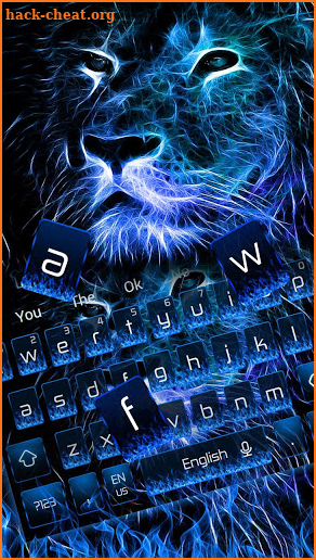 Blue Flame Lion Keyboard Theme screenshot