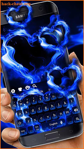 Blue Flame Love Heart Keyboard screenshot