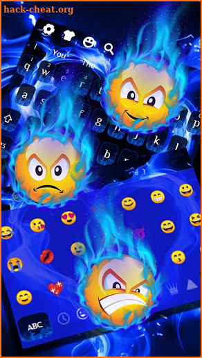 Blue Flame Love Heart Keyboard screenshot
