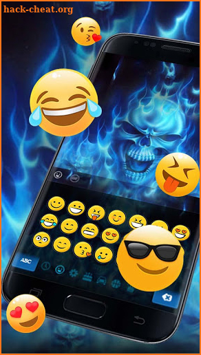 Blue Flame Skull Keyboard screenshot