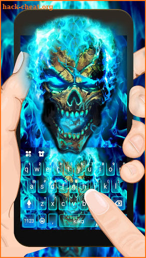 Blue Flame Skull Keyboard Theme screenshot