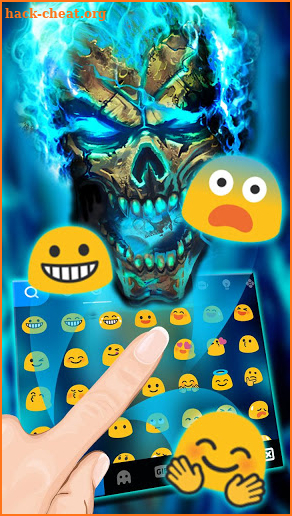 Blue Flame Skull Keyboard Theme screenshot