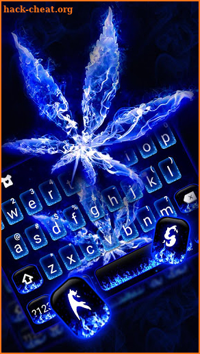 Blue Flame Weed Keyboard Theme screenshot