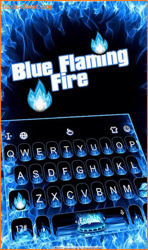 Blue Flaming Fire Keyboard Theme screenshot