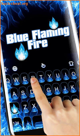 Blue Flaming Fire Keyboard Theme screenshot