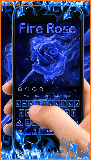Blue Flaming Fire Rose keyboard Theme screenshot
