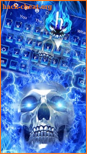 Blue Flaming Skull Keyboard Theme screenshot