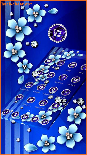 Blue Flower Glitter Diamond Business Theme screenshot