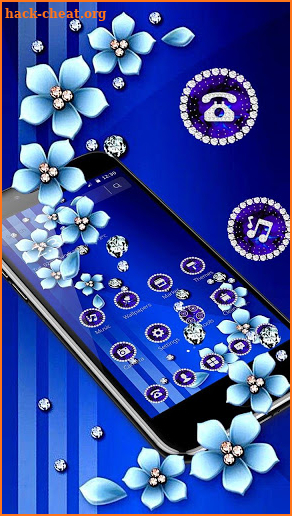 Blue Flower Glitter Diamond Business Theme screenshot