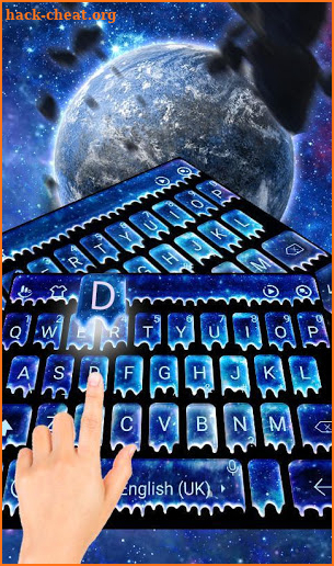 Blue Galaxy Droplets Keyboard Theme screenshot