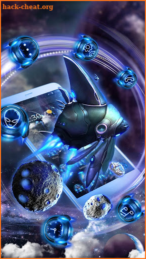 Blue Galaxy Spaceship Theme screenshot