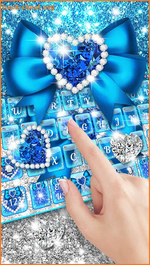 Blue Glitter Bow Keyboard screenshot