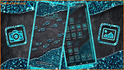 Blue Glitter Footprint Theme screenshot