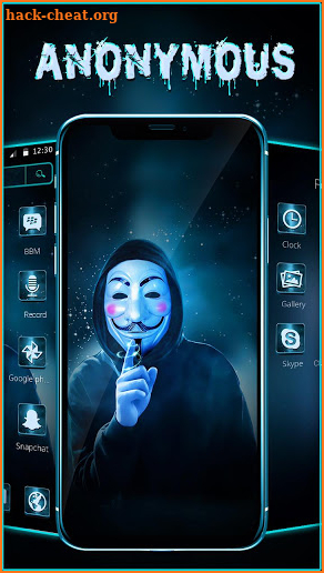 Blue Glitter Mask Anonymous Theme screenshot
