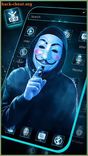 Blue Glitter Mask Anonymous Theme screenshot