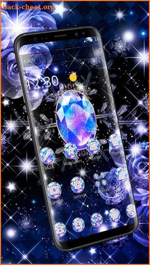 Blue Glitter Sparkling Diamond Theme screenshot