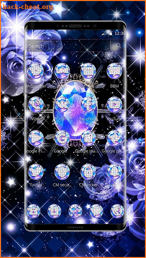 Blue Glitter Sparkling Diamond Theme screenshot