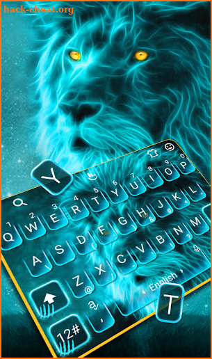 Blue Glow Lion Keyboard Theme screenshot