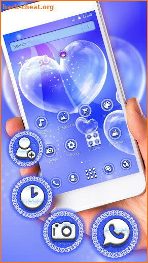 Blue Heart Bubble Theme screenshot