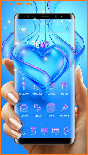 Blue Heart Crystal Theme screenshot