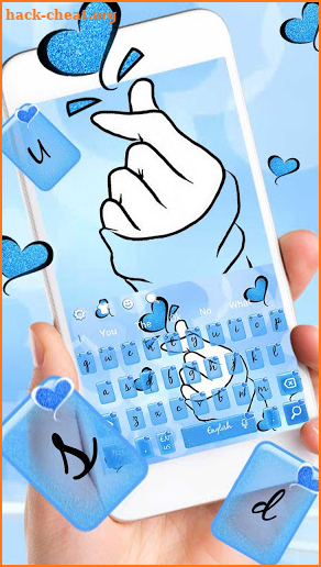 Blue Heart Keyboard Theme screenshot