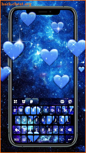 Blue Hearts Live Keyboard Background screenshot