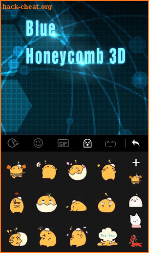 Blue Honeycomb 3D Keyboard Theme screenshot