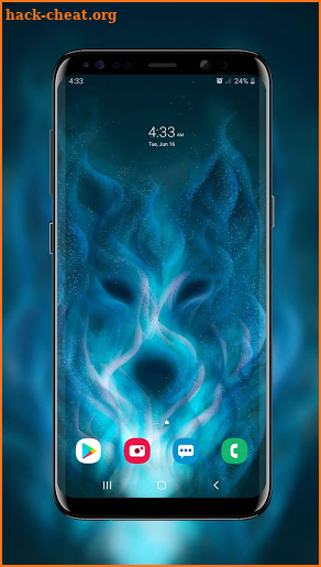 Blue Ice Fire Wolf Wallpaper screenshot