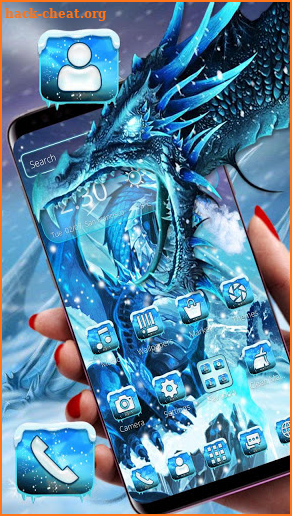 Blue Ice Horror Dragon Theme screenshot