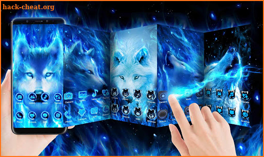Blue Ice Wolf Theme screenshot