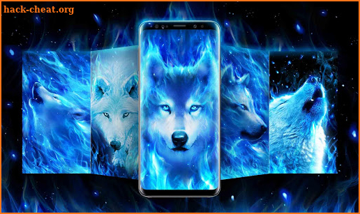 Blue Ice Wolf Theme screenshot