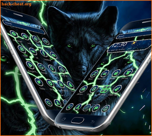 Blue Laser Wild Wolf Theme screenshot