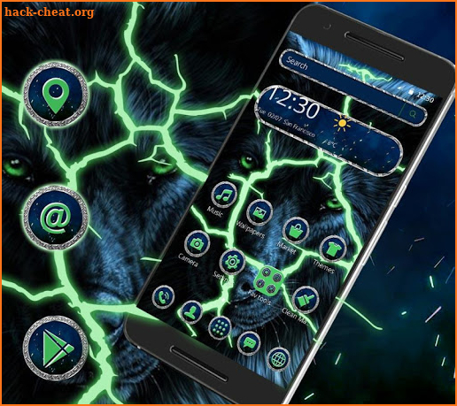 Blue Laser Wild Wolf Theme screenshot