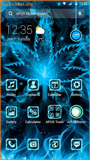 Blue Leaf APUS Launcher theme screenshot