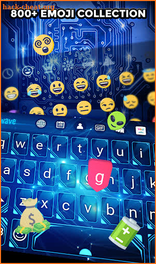 Blue Light Animated Keyboard + Live Wallpaper screenshot