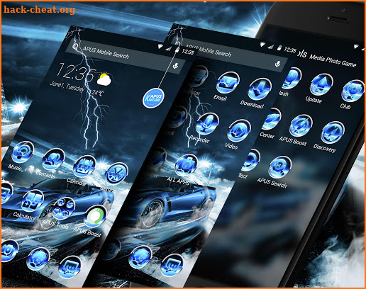 Blue Lightning Cool Car theme & wallpapers screenshot