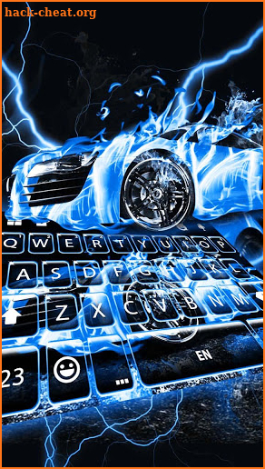 Blue Lightning Sports Car Keyboard Theme screenshot